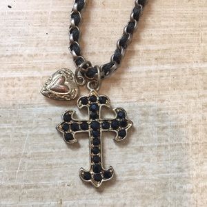 Gold and black necklace